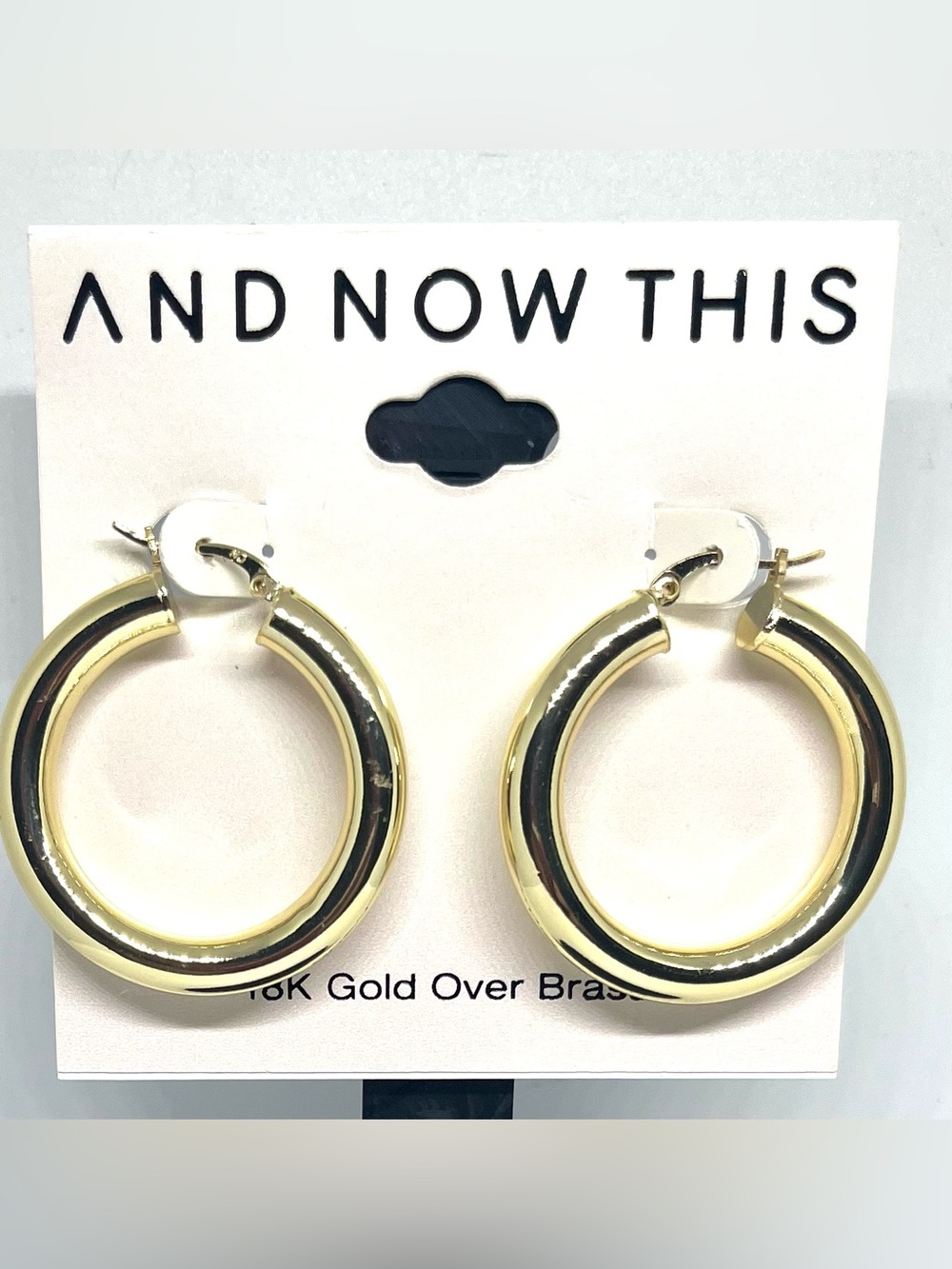 And Now This 18k Gold Plated Hoop Earrings NWT